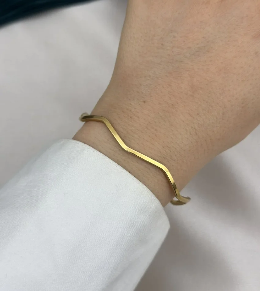 Zikzak Çelik Ajda Bilezik (6.5 cm)