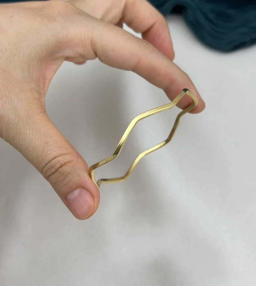 Zikzak Çelik Ajda Bilezik (6.5 cm)