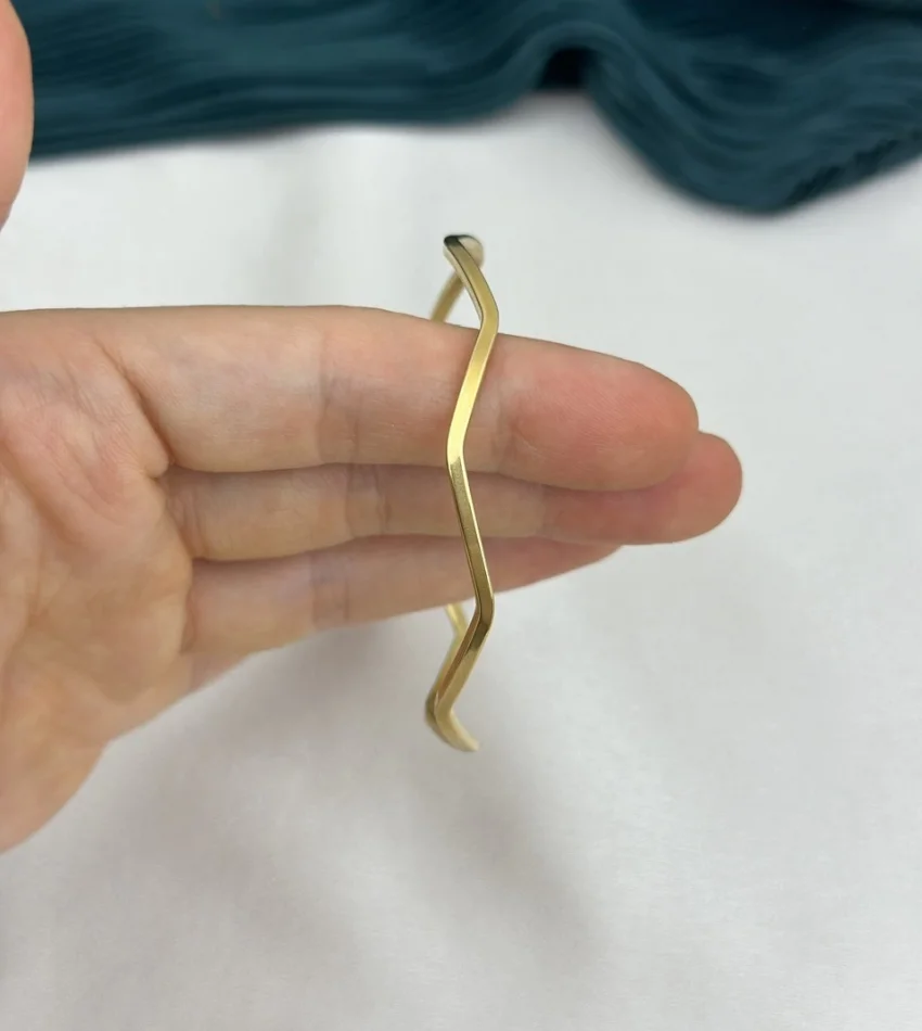 Zikzak Çelik Ajda Bilezik (6.5 cm)