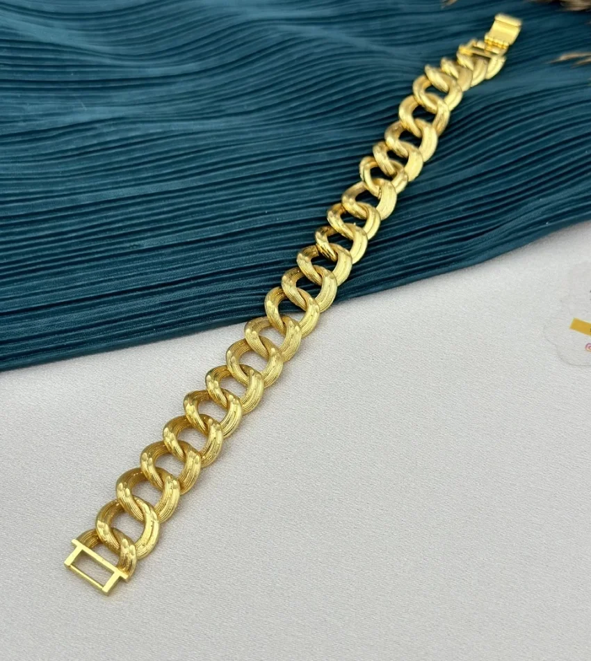 22 Ayar Çizgi Dokulu Samanyolu Bileklik (19 cm)