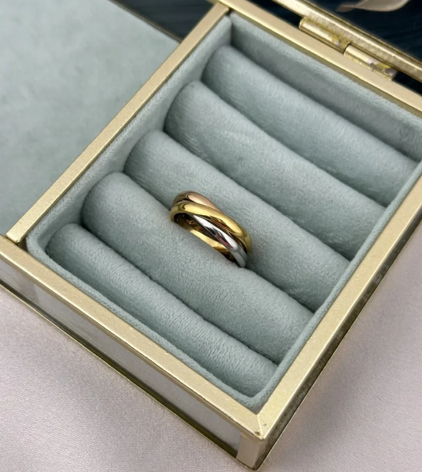 Üç Renk Geçişli Çelik Yüzük