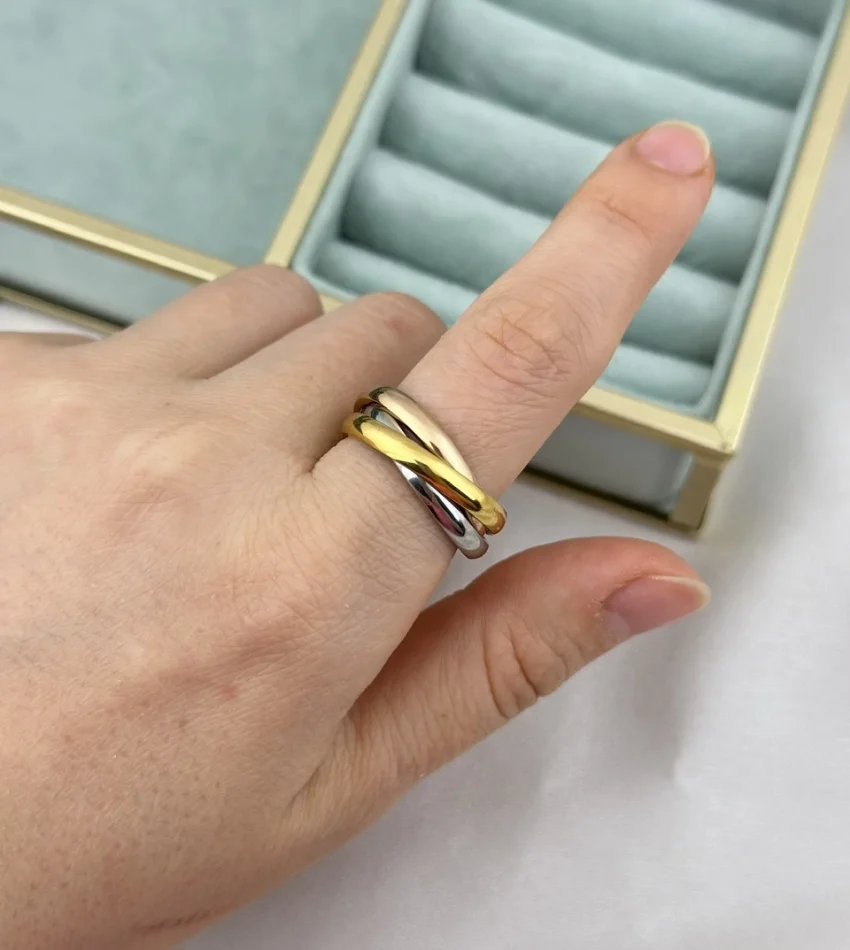 Üç Renk Geçişli Çelik Yüzük