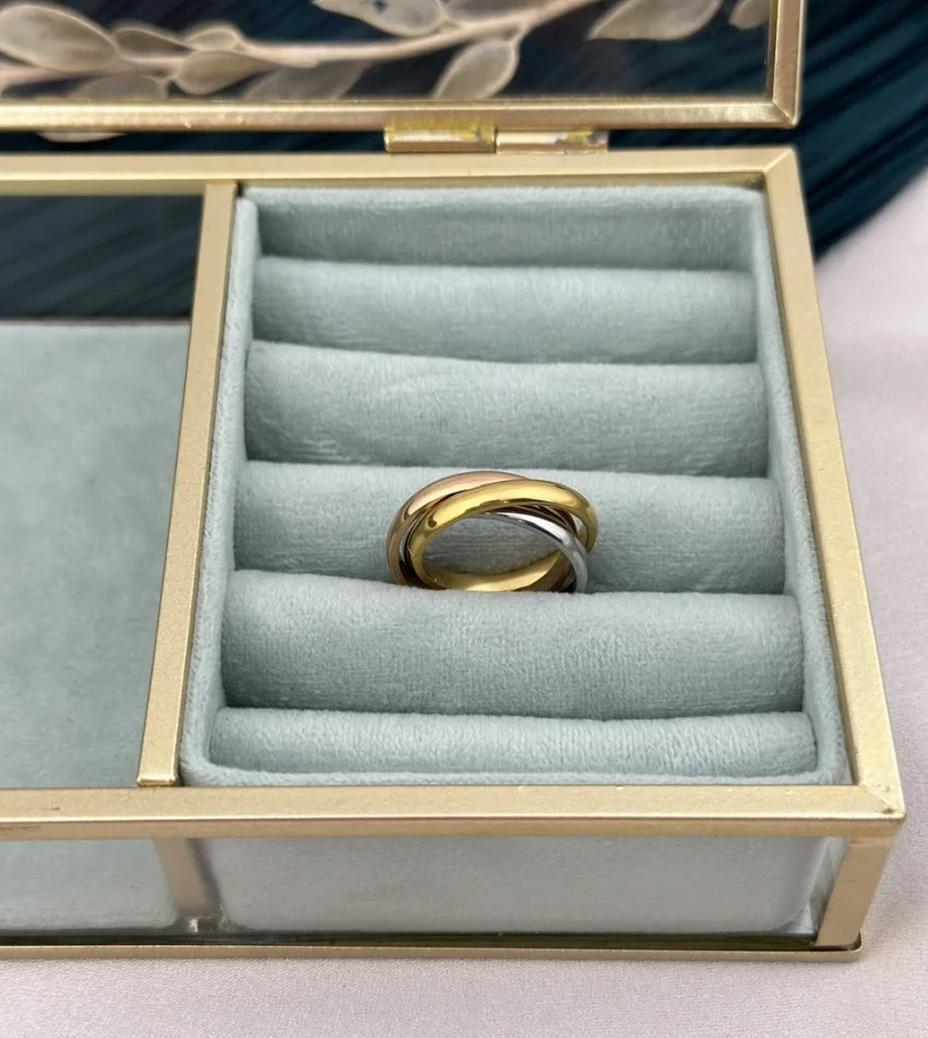 Üç Renk Geçişli Çelik Yüzük