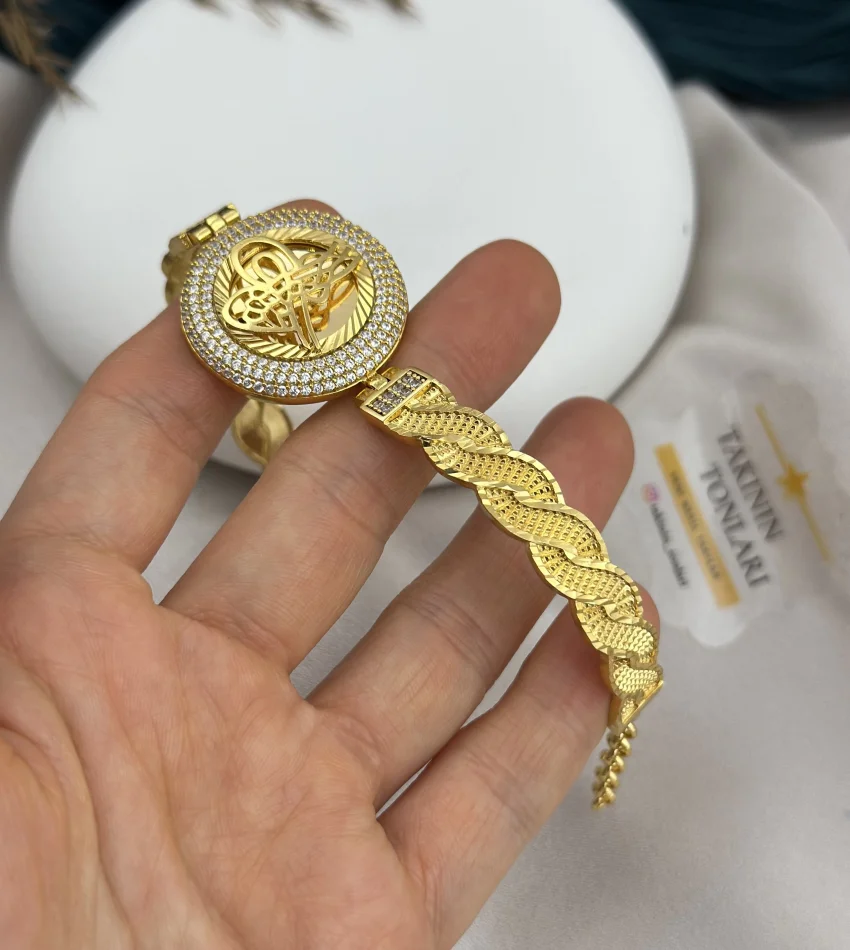 22 Ayar Tuğralı Hasır Örgü Kelepçe