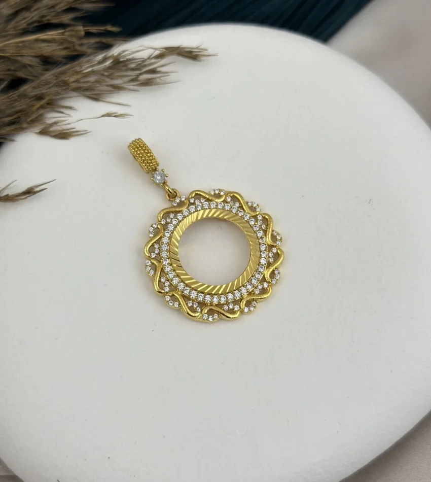 22 Ayar Taşlı Sonsuzluk Detay Çeyrek Kolye Ucu