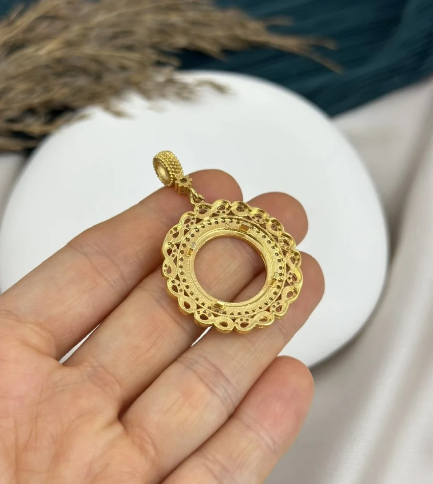 22 Ayar Taşlı Sonsuzluk Detay Çeyrek Kolye Ucu