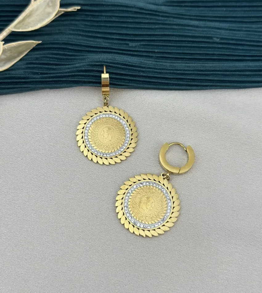 Taşlı Çeyrek Küpe