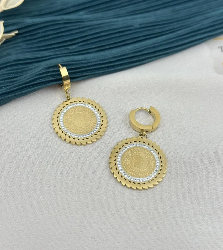 Taşlı Çeyrek Küpe