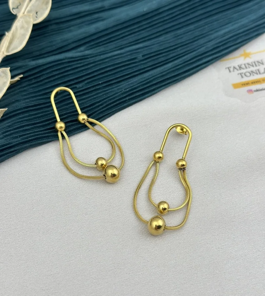 Topçuklu Sarkıt Küpe (kaynak yeri belirgin=Hafif Kusurlu)