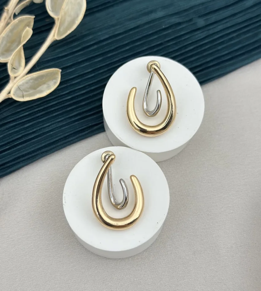 Tasarım Bakır-Gümüş Vip Küpe