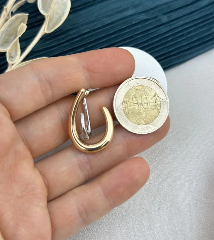 Tasarım Bakır-Gümüş Vip Küpe