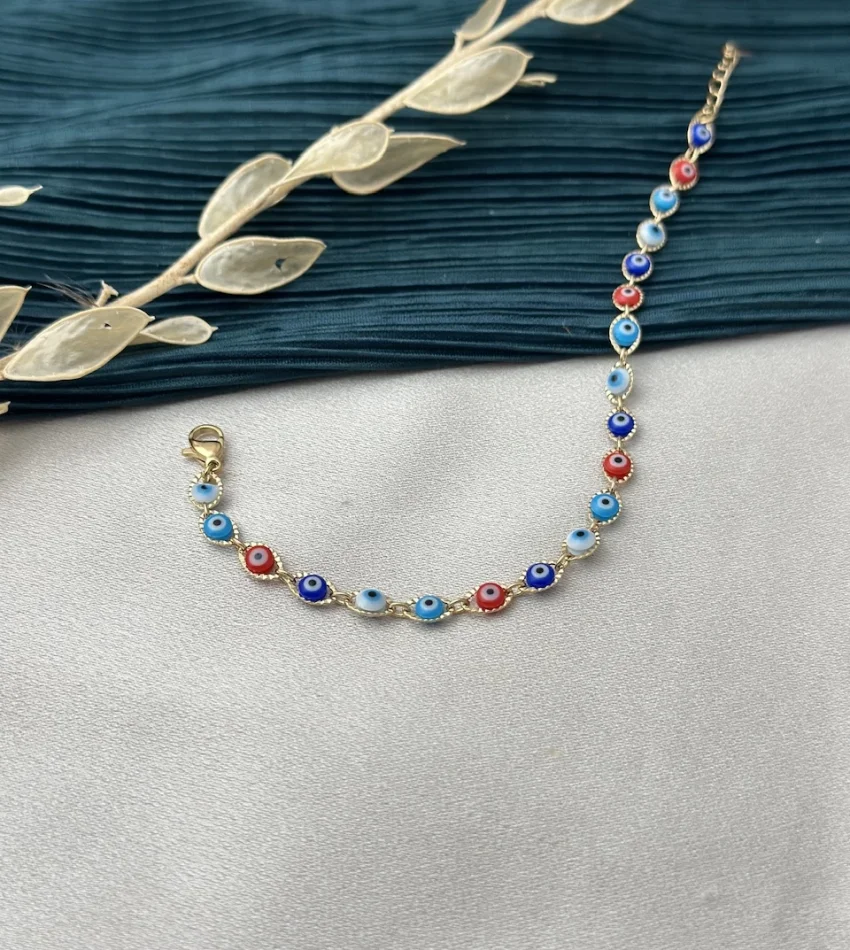 Bakır Ton Renkli Nazarlı Vip Bileklik