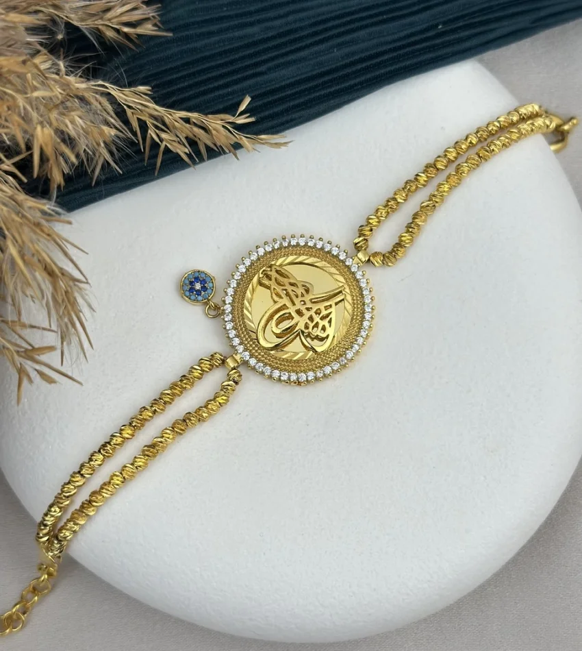 22 Ayar Tuğralı Dorikalı Bileklik