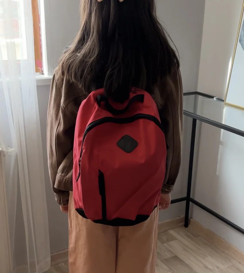 Canlı Kırmızı Orta Boy Sırt Çantası