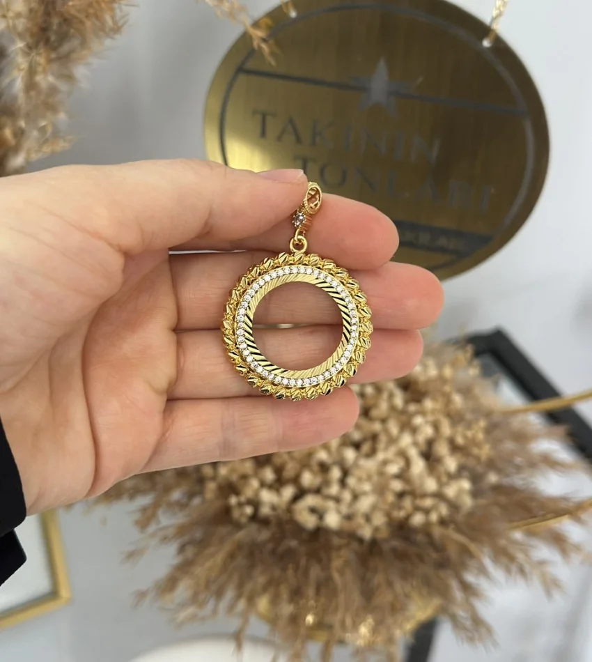 22 Ayar Dorikalı Yarım Altınlık Kolye Ucu