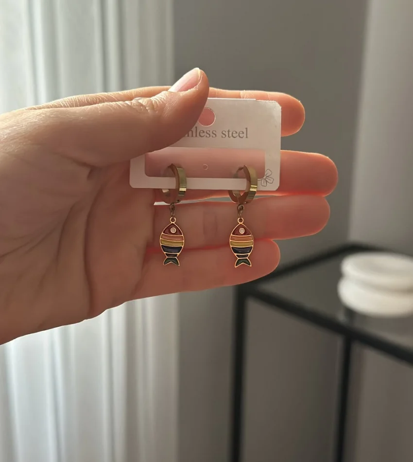 Çocuk Sallantılı Renkli Balık Kolye