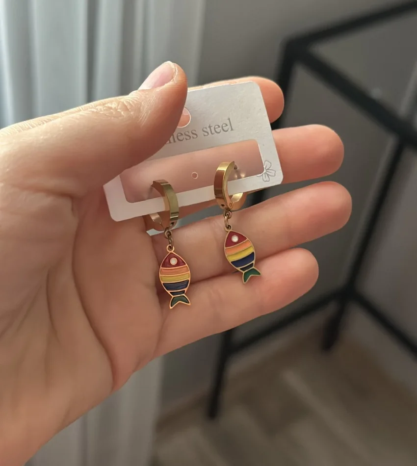 Çocuk Sallantılı Renkli Balık Kolye