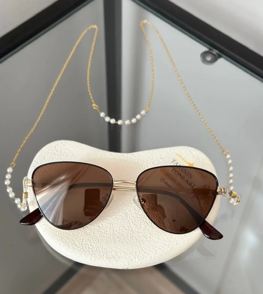 İncili Çelik Gözlük Zinciri