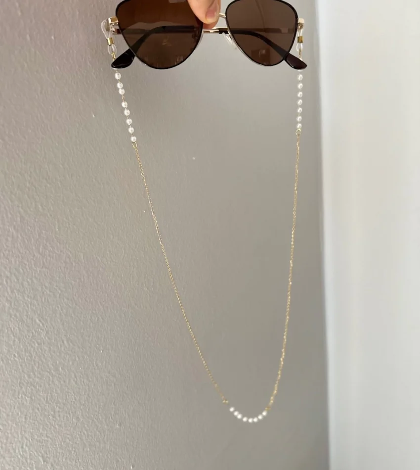 İncili Çelik Gözlük Zinciri