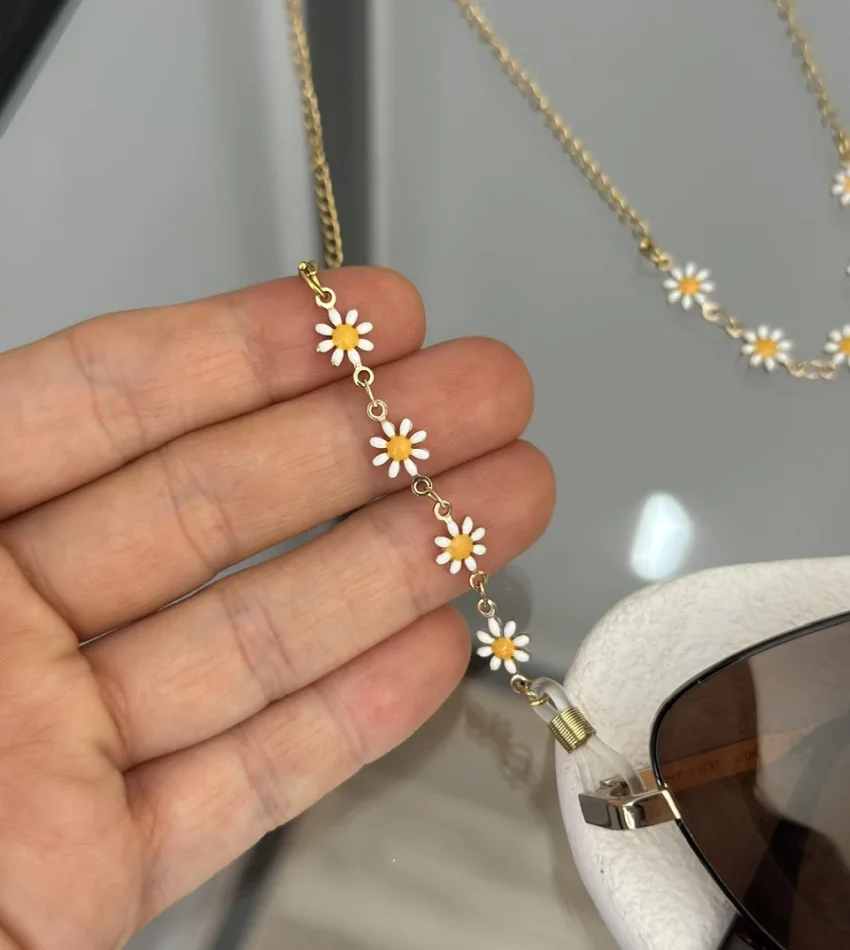 Papatyalı Çelik Gözlük Zinciri