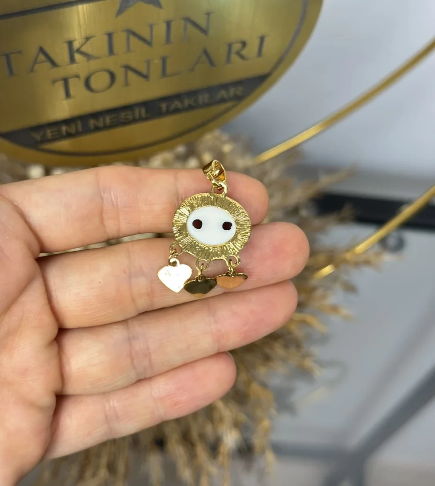 22 Ayar Süryani Pullu Kolye Ucu