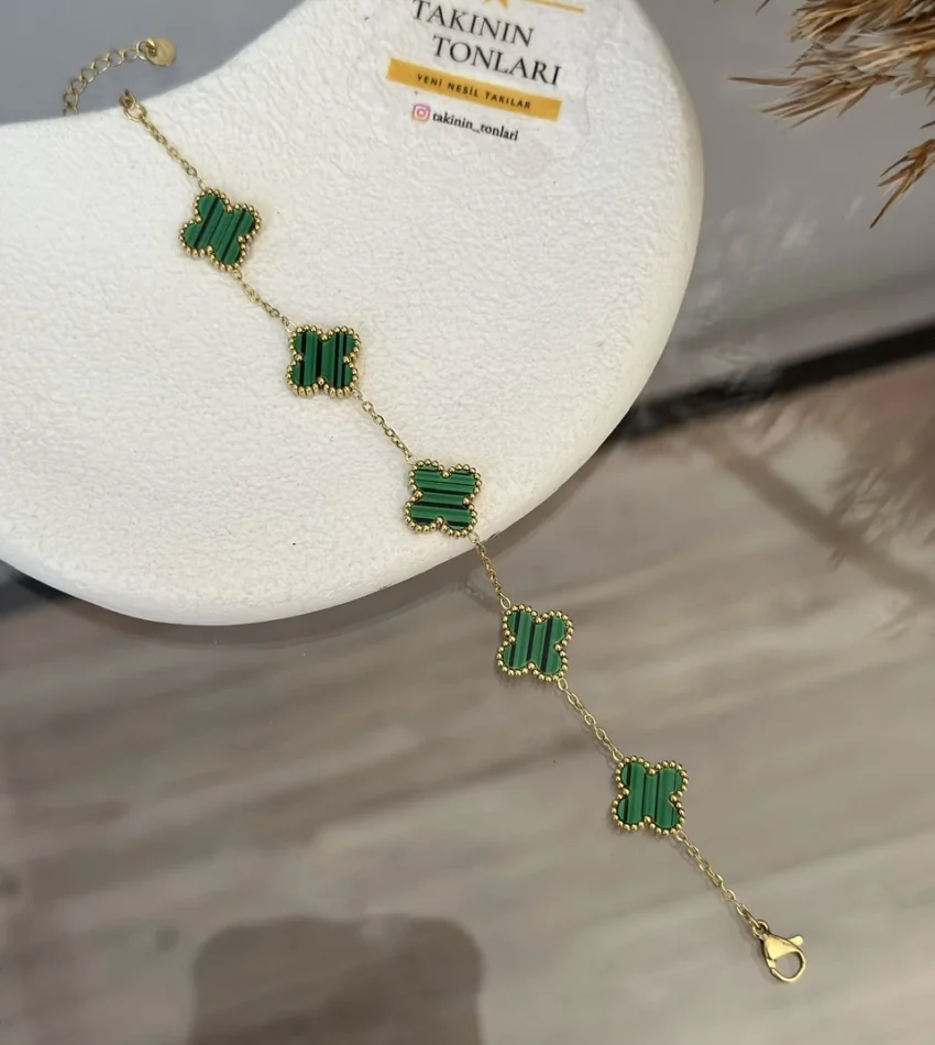 Çelik Yeşil Marka Bileklik Ve Bilezik Kombini