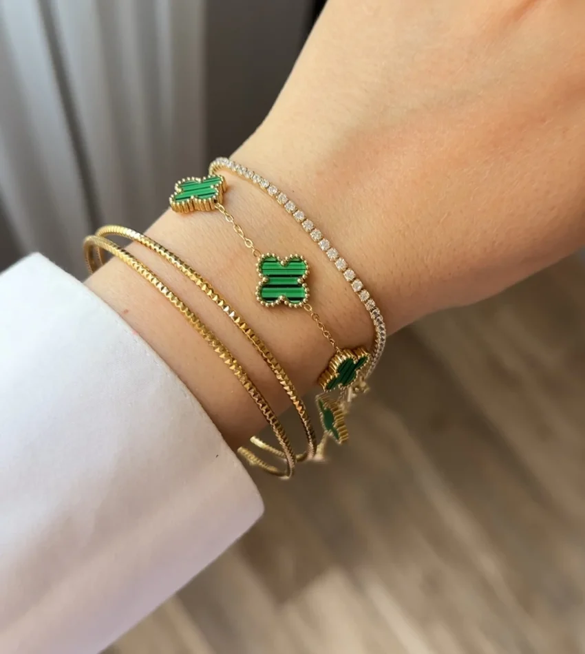 Çelik Yeşil Marka Bileklik Ve Bilezik Kombini