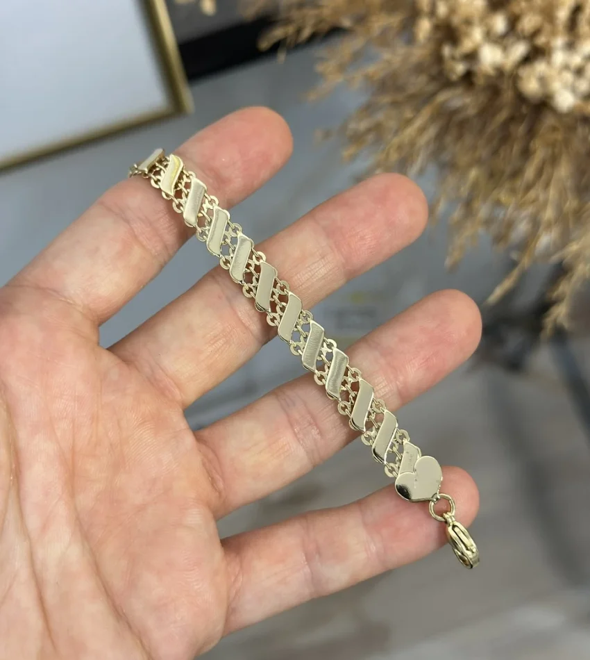 XP Gold Yassı Sıra Pullu Bileklik