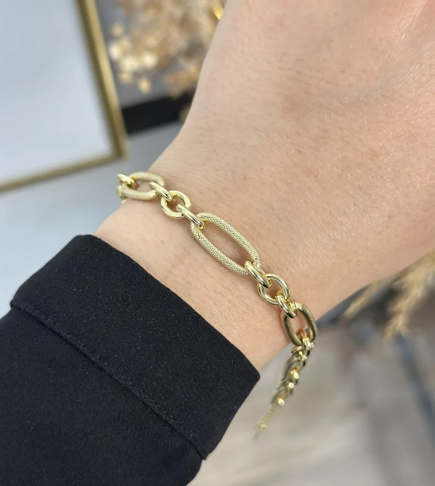 XP Gold Oval Geçişli Zincir Bileklik
