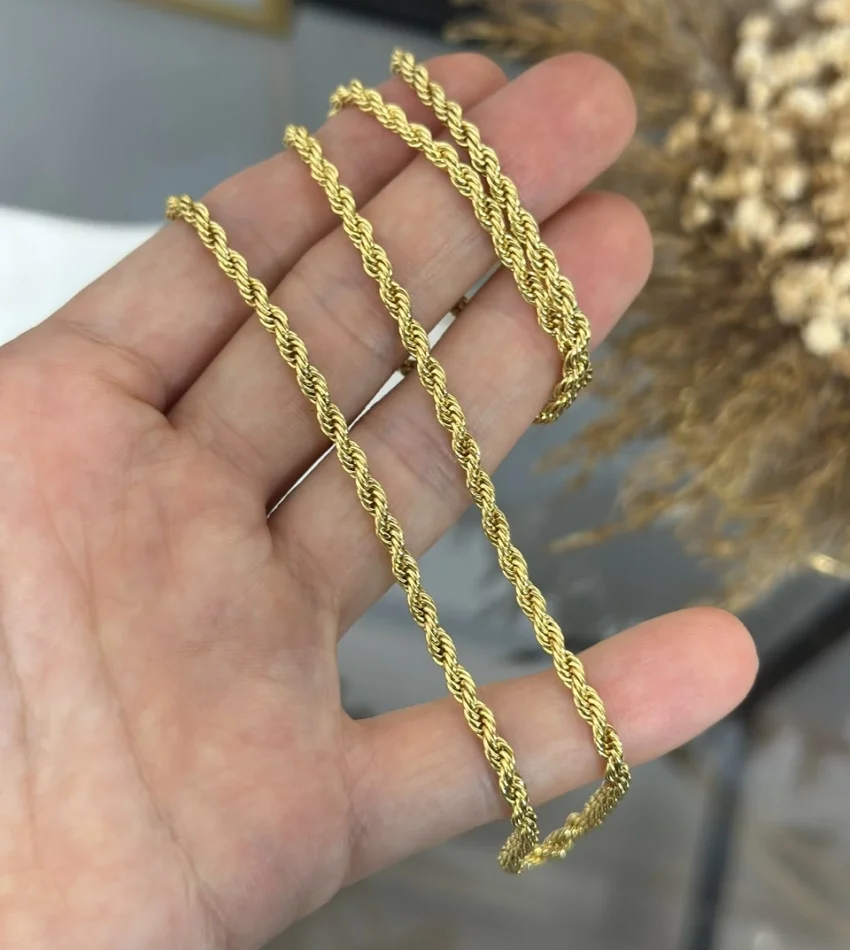 22 Ayar 3 mm Burgu Kolye (60 cm )