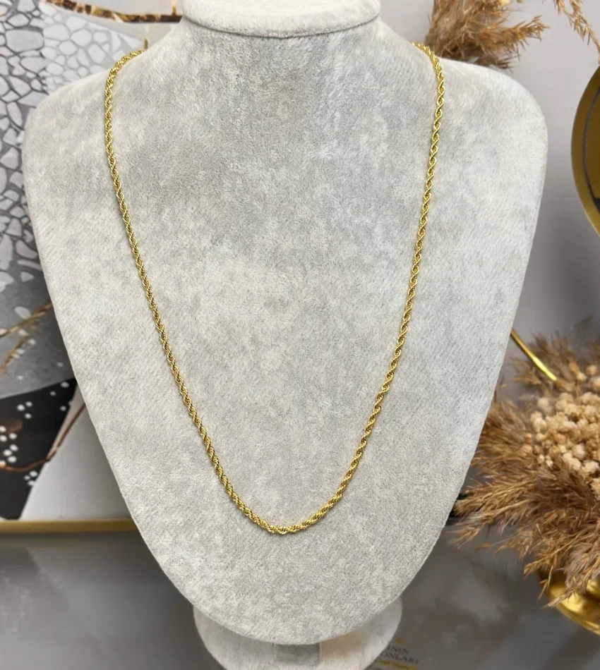 22 Ayar 3 mm Burgu Kolye (60 cm )