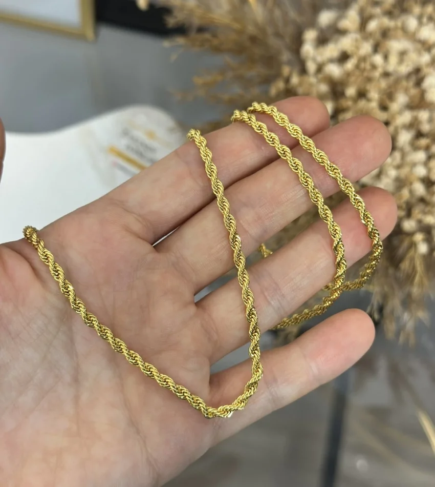 22 Ayar 3 mm Burgu Kolye (80 cm )