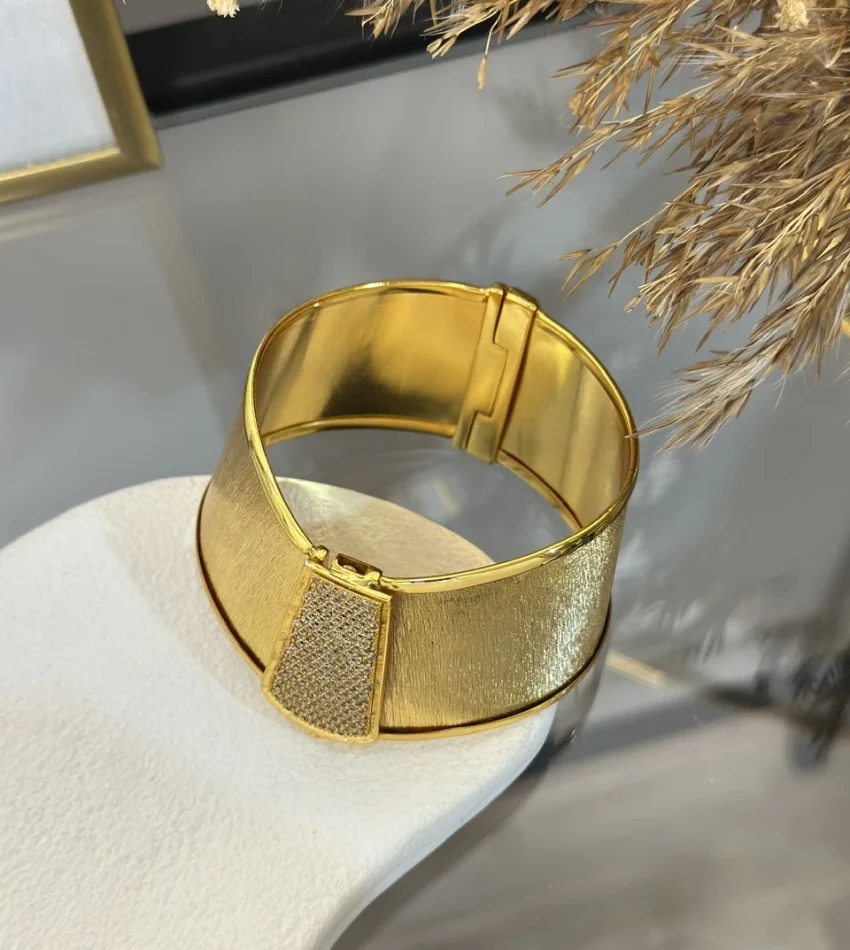 22 Ayar Geniş Taşlı Kumlu Trabzon Kelepçe