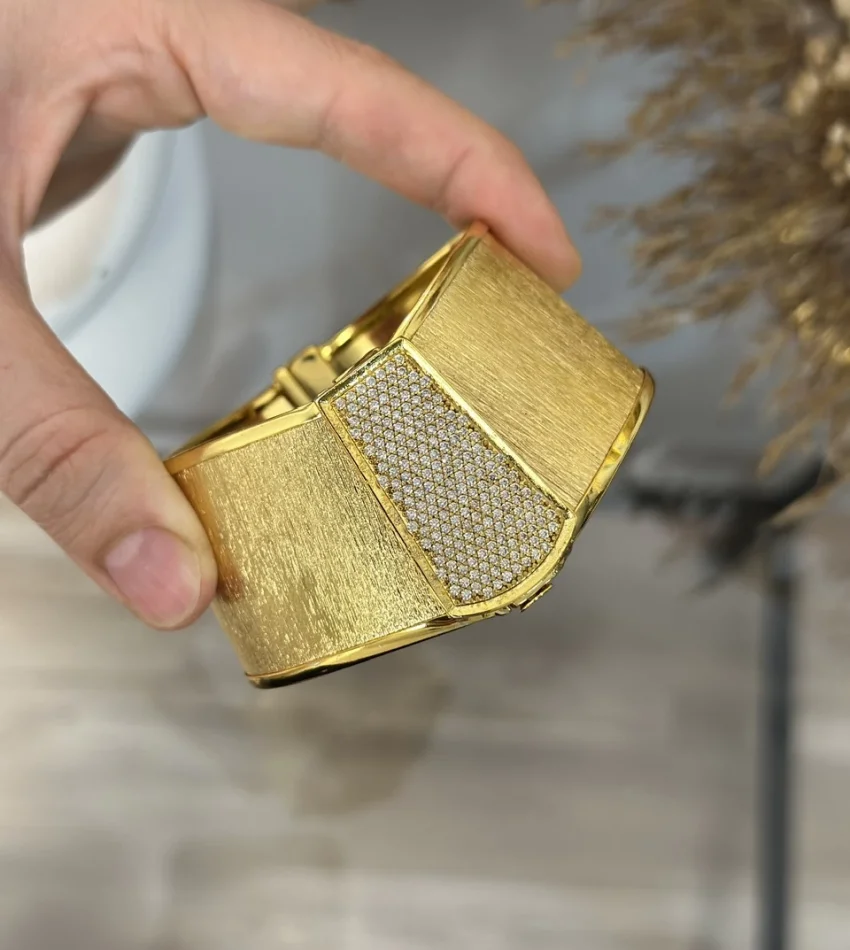 22 Ayar Geniş Taşlı Kumlu Trabzon Kelepçe