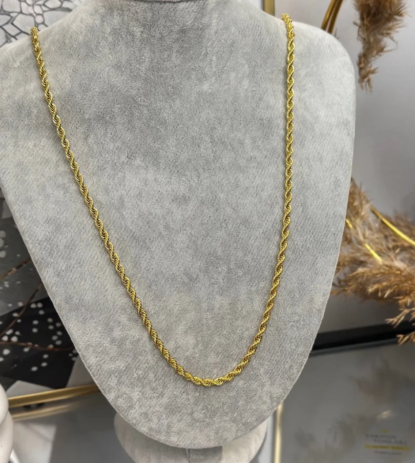 22 Ayar 4 mm Burgu Kolye (60 cm )