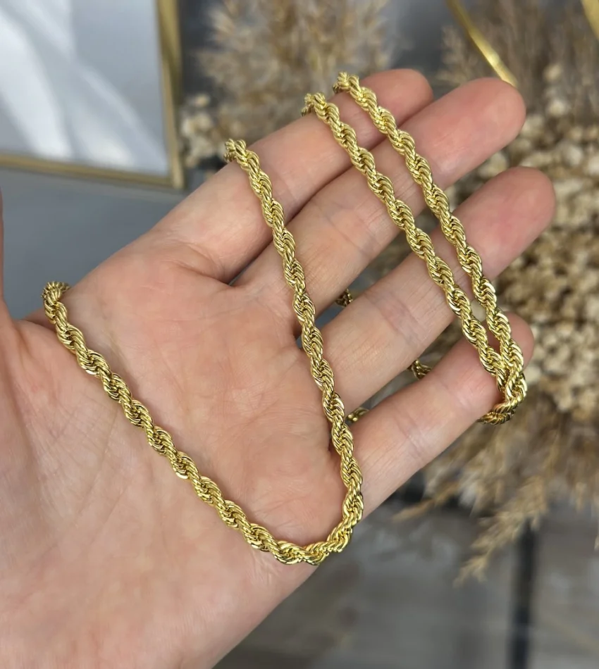 22 Ayar 4 mm Burgu Kolye (60 cm )