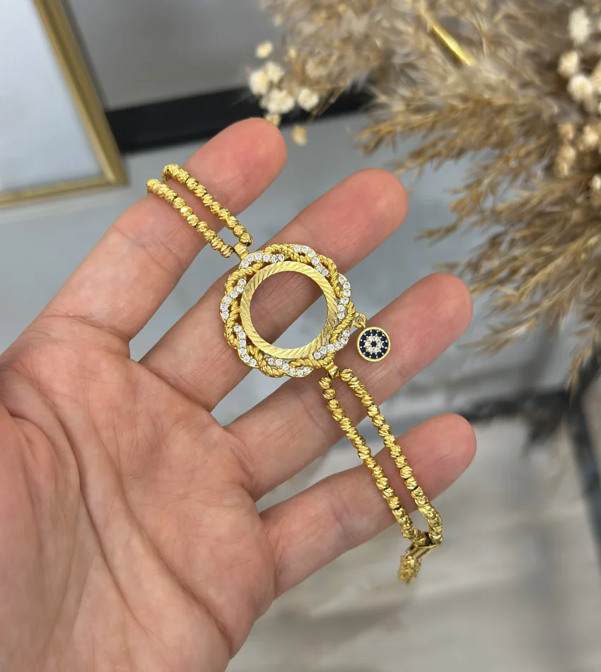 22 Ayar Burgu Detaylı Kolye Bileklik Kombini