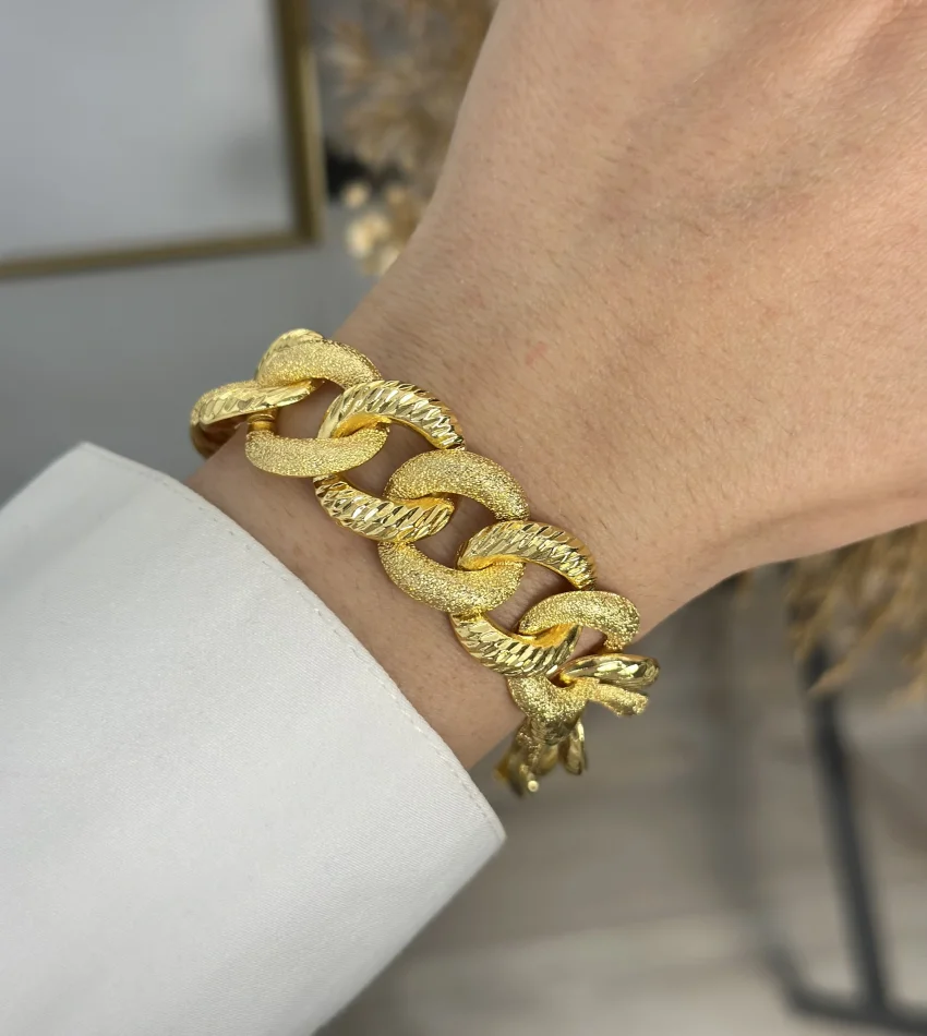 22 Ayar Simli-Kalem İşi Samanyolu Bileklik (19.5 cm/Küçültülebilir)