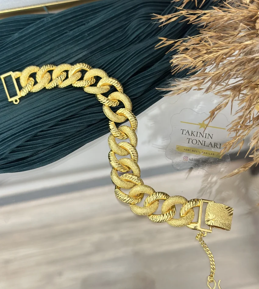 22 Ayar Simli-Kalem İşi Samanyolu Bileklik (19.5 cm/Küçültülebilir)