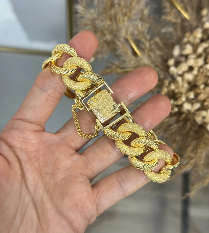 22 Ayar Simli-Kalem İşi Samanyolu Bileklik (19.5 cm/Küçültülebilir)