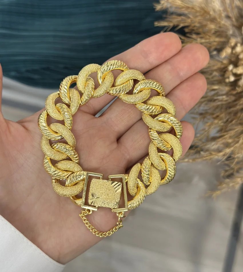 22 Ayar Simli-Kalem İşi Samanyolu Bileklik (19.5 cm/Küçültülebilir)