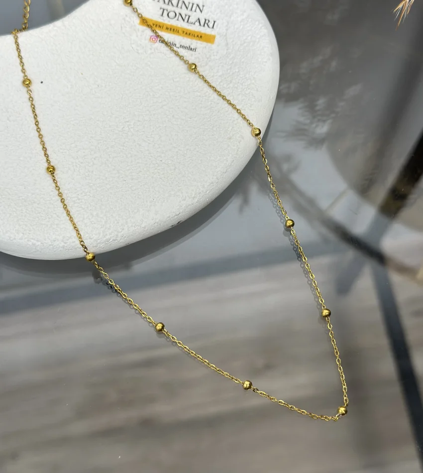 Çelik Topçuklu Zarif Kolye (40+5 cm )