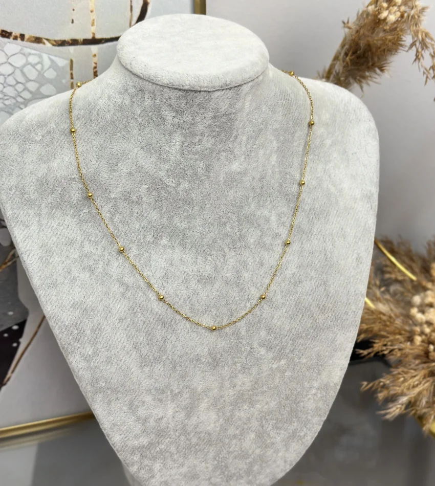 Çelik Topçuklu Zarif Kolye (40+5 cm )