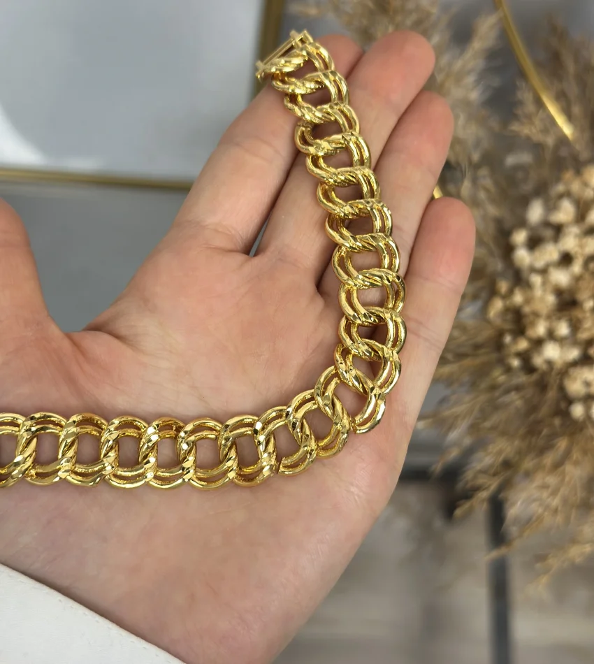 22 Ayar Altın Kaplama Kalem İşi Samanyolu Bileklik