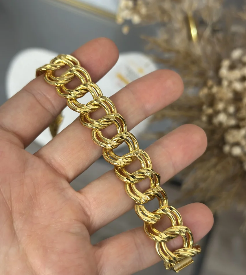 22 Ayar Altın Kaplama Kalem İşi Samanyolu Bileklik