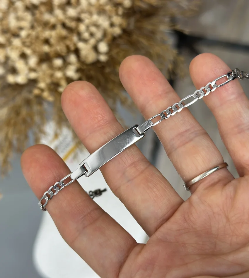 XP Gümüş Renk Çocuk Künyesi (14.5+2 cm uzatma)