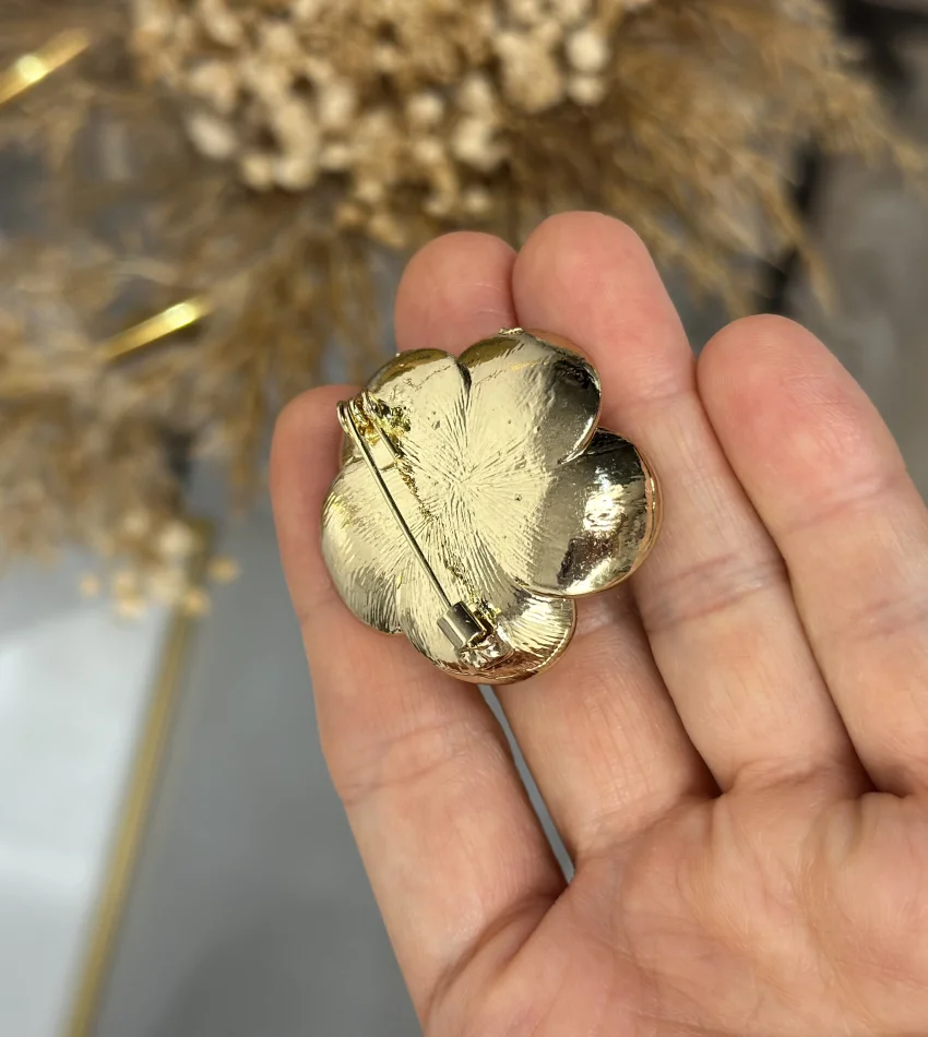 Üç Boyutlu Pembe Gül Broş