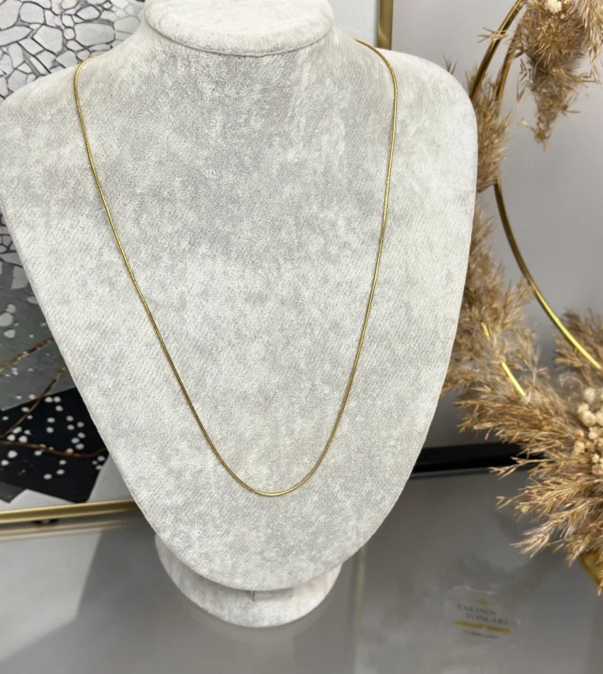 Çelik Klasik Ezme Zincir Kolye (60+5 cm)