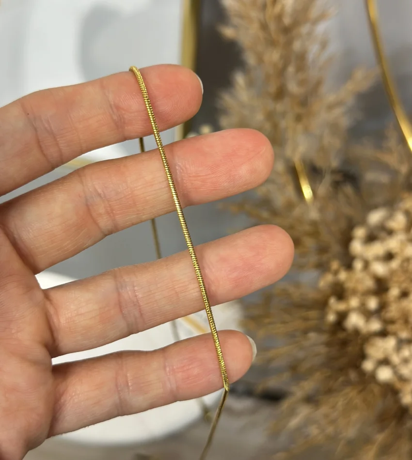 Çelik Klasik Ezme Zincir Kolye (60+5 cm)