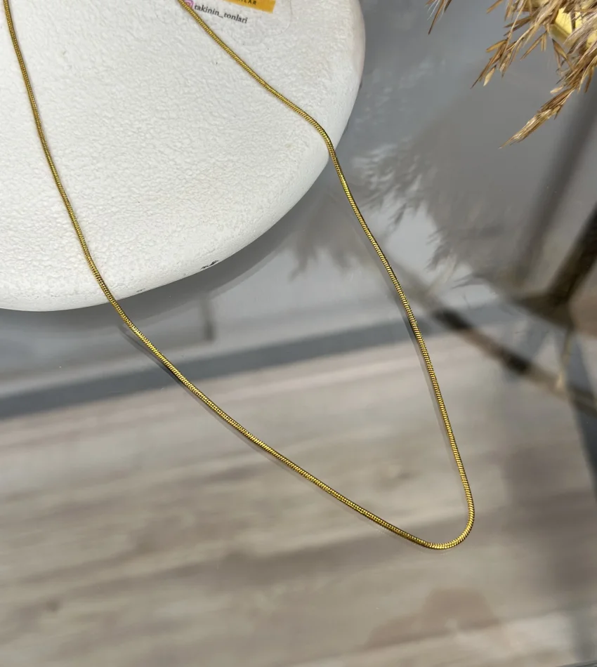 Çelik Klasik Ezme Zincir Kolye (60+5 cm)